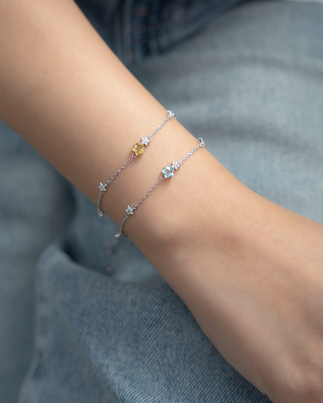 THE STAR 星星黃水晶925銀手鏈