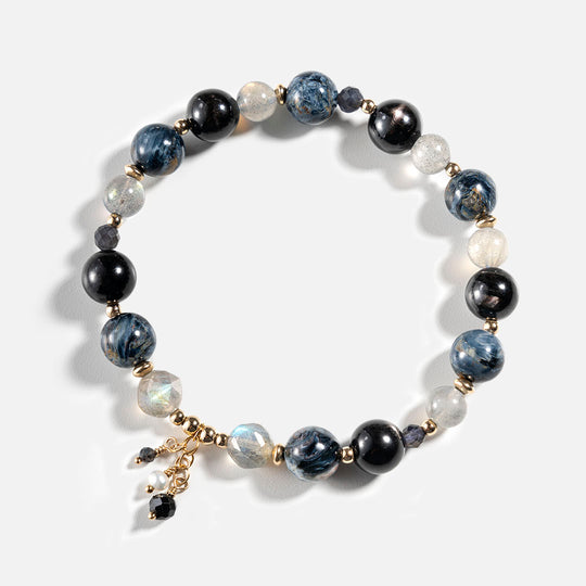 彼得石金運石拉長石14K包金手鏈