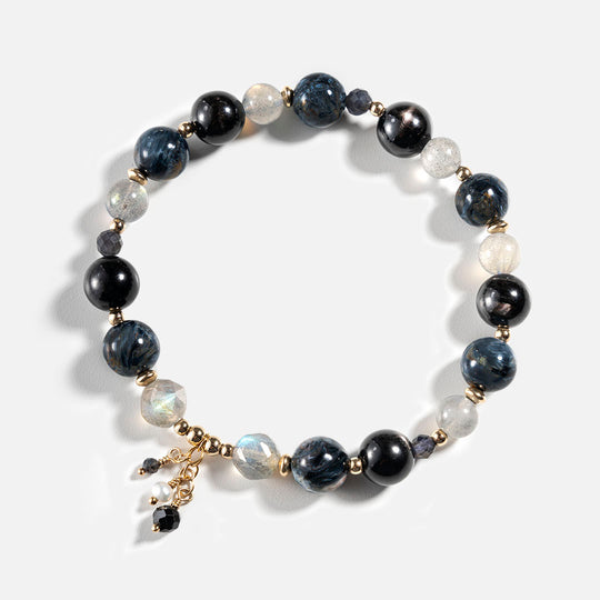 彼得石金運石拉長石14K包金手鏈