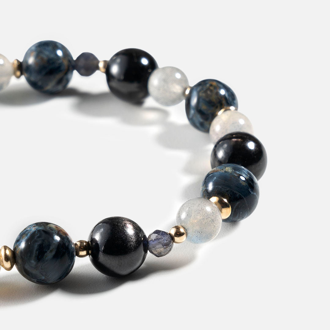 彼得石金運石拉長石14K包金手鏈