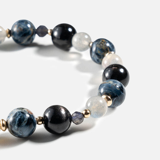 彼得石金運石拉長石14K包金手鏈