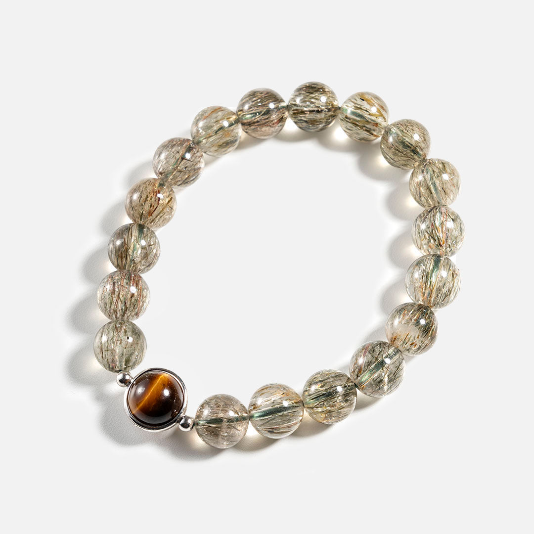 綠髮碧璽925銀水晶手鏈