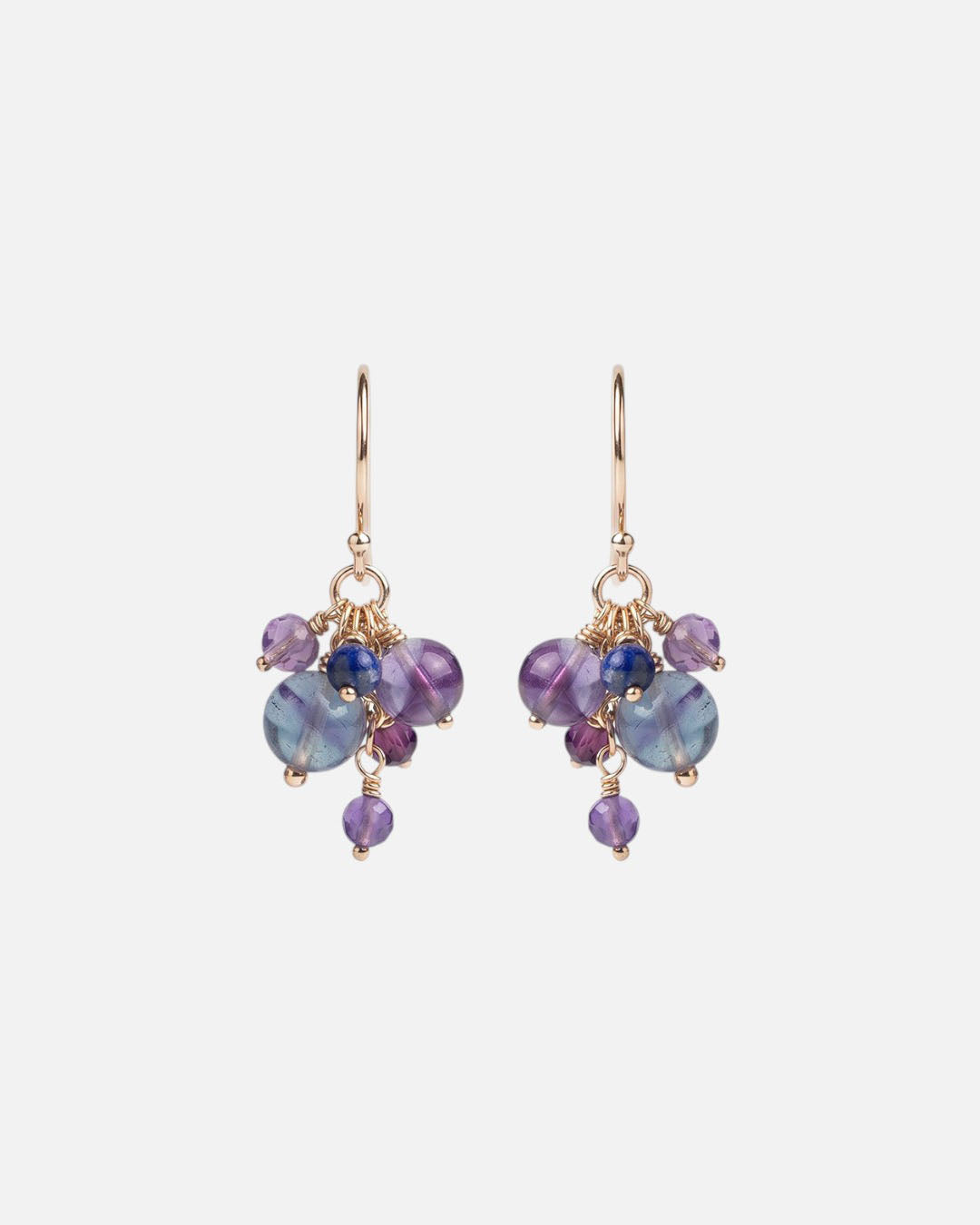 Fluorite Multi-Crystal 14K GF Earrings
