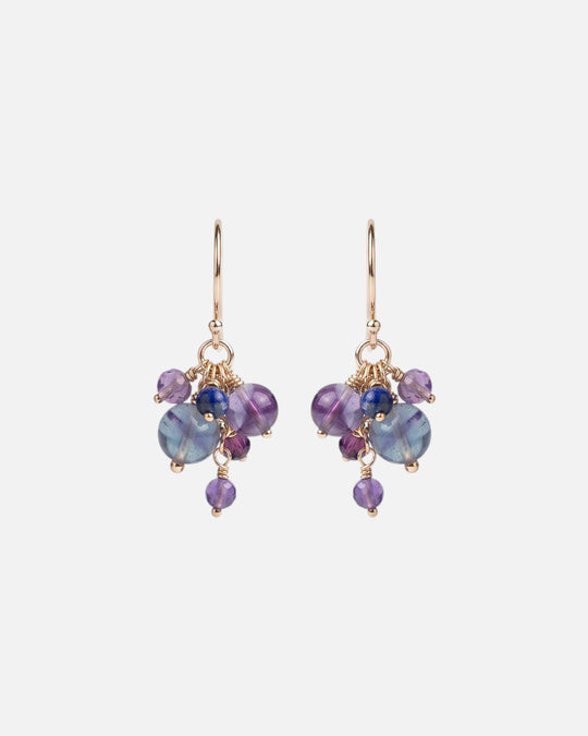 Fluorite Multi-Crystal 14K GF Earrings