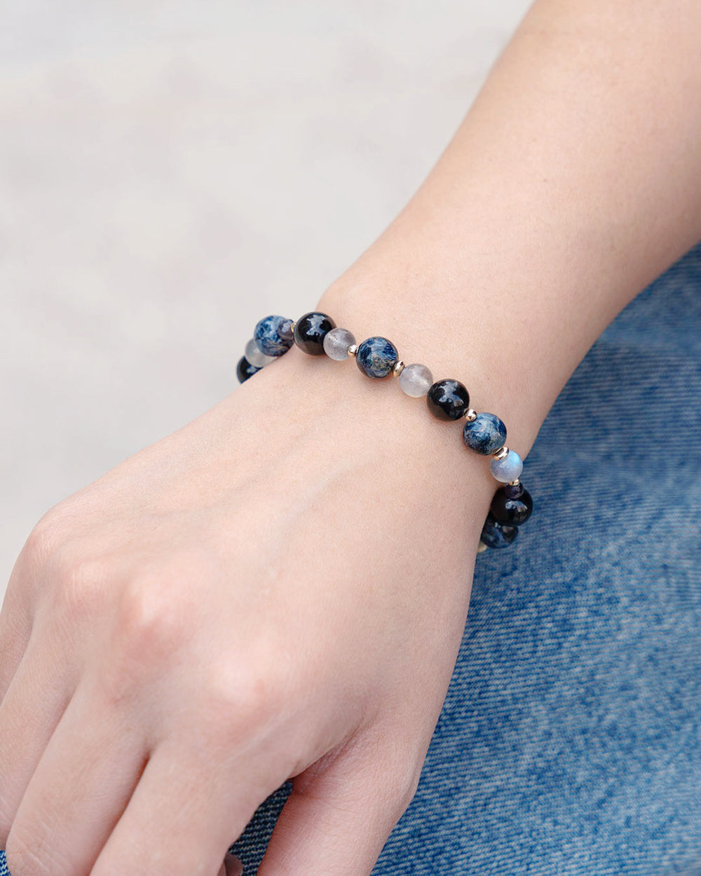 彼得石金運石拉長石14K包金手鏈