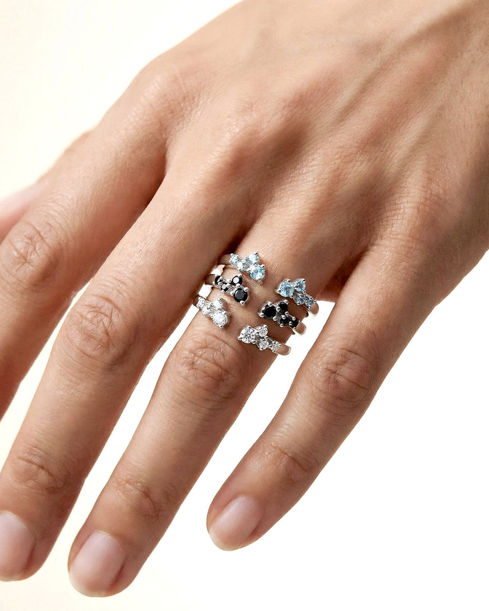 白托帕石銀開口戒指