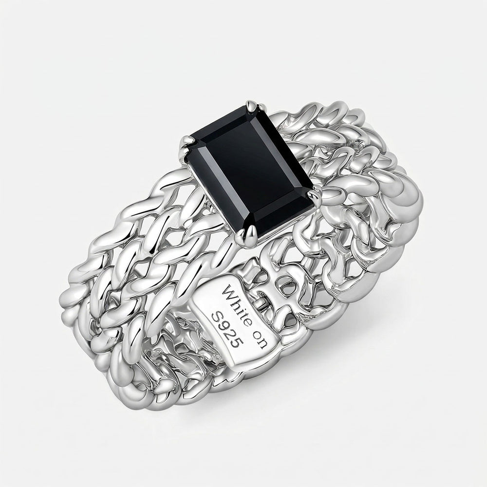 KNIT黑瑪瑙925銀戒指