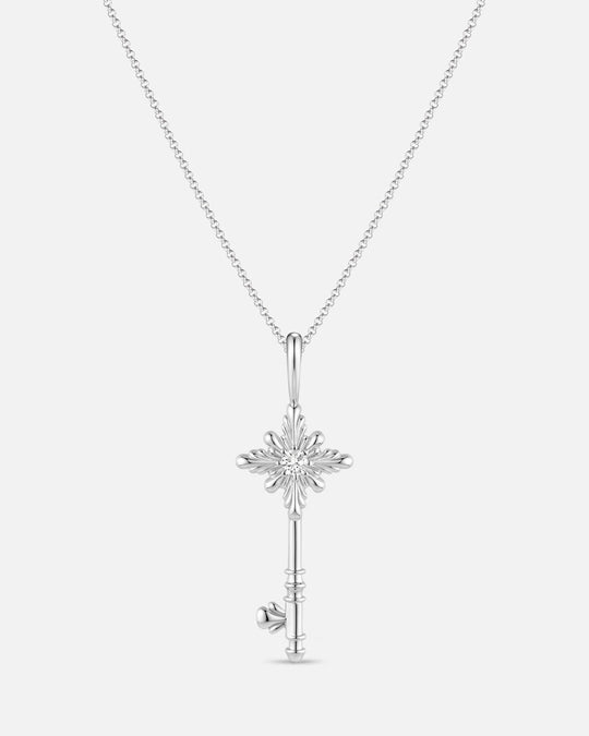 BLOOM Iris Key Diamond Pendant