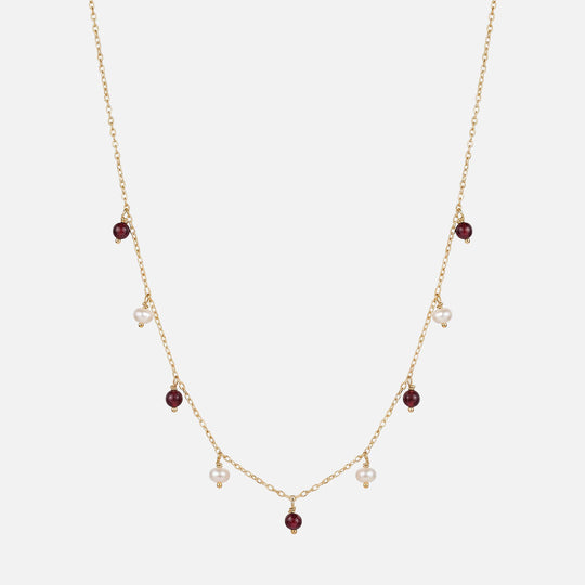 石榴石珍珠頸鏈