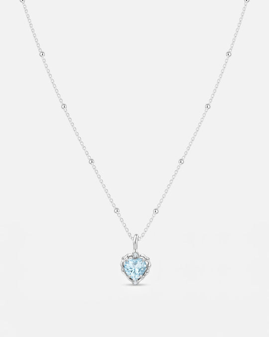 Wavy Heart Blue Topaz Pendant