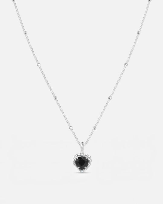 Wavy Heart Obsidian Pendant