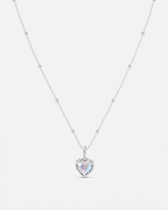 Wavy Heart Moonstone Pendant