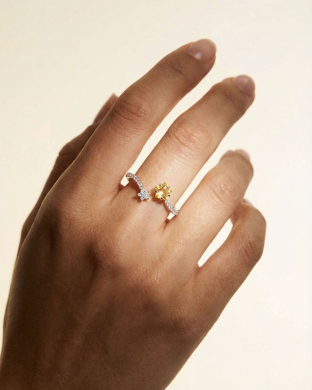 THE STAR 星星黃水晶925銀戒指