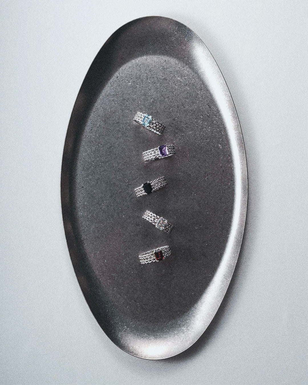 KNIT Amethyst Wide Band Ring