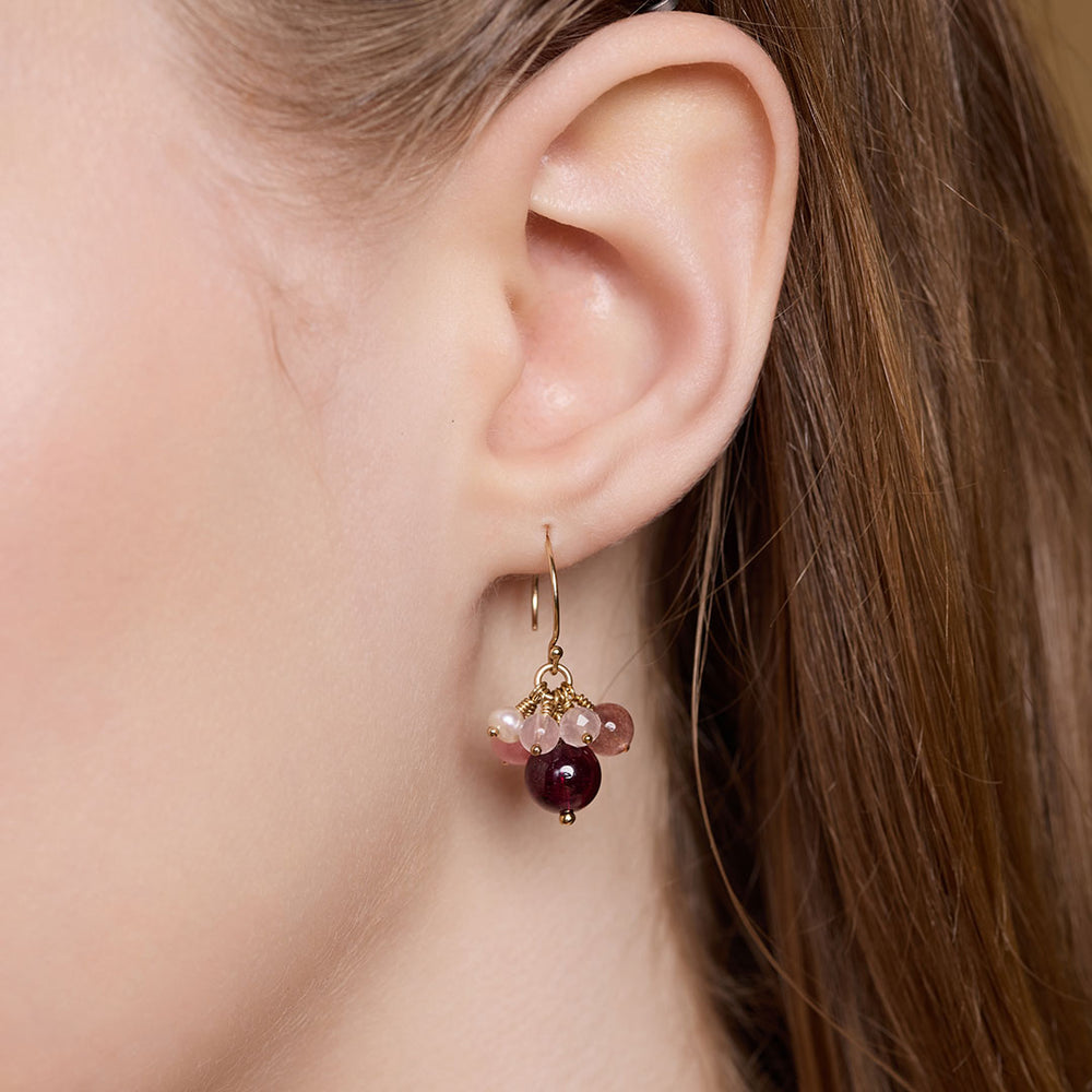 石榴石耳環