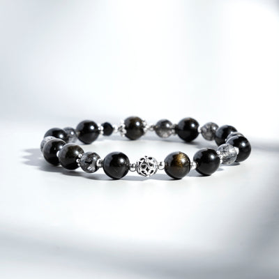 Sands Obsidian Black Hair Crystal Bracelet