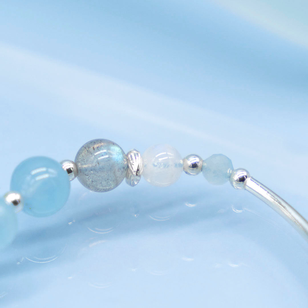 Aquamarine Labradorite Crystal Bracelet