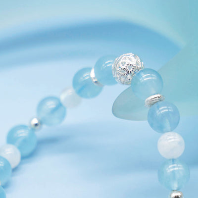 Aquamarine Moonstone Crystal Bracelet
