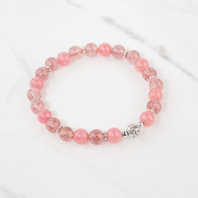Rhodochrosite Strawberry Crystal Bracelet