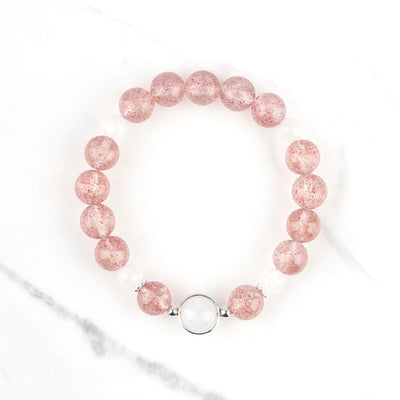 Strawberry crystal blue moonstone crystal bracelet
