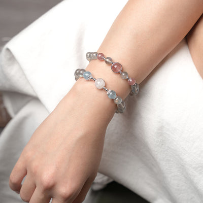 Labradorite Aquamarine Moonstone Crystal Bracelet