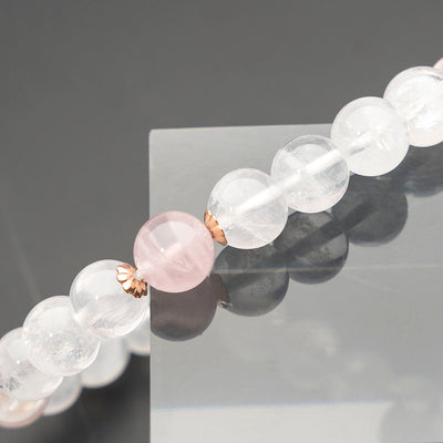White Ghost Rose Quartz Crystal Bracelet